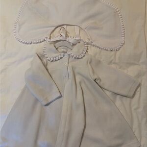 Gorgeous Bailey Boys Cream Fleece Baby Coat with Bonnet